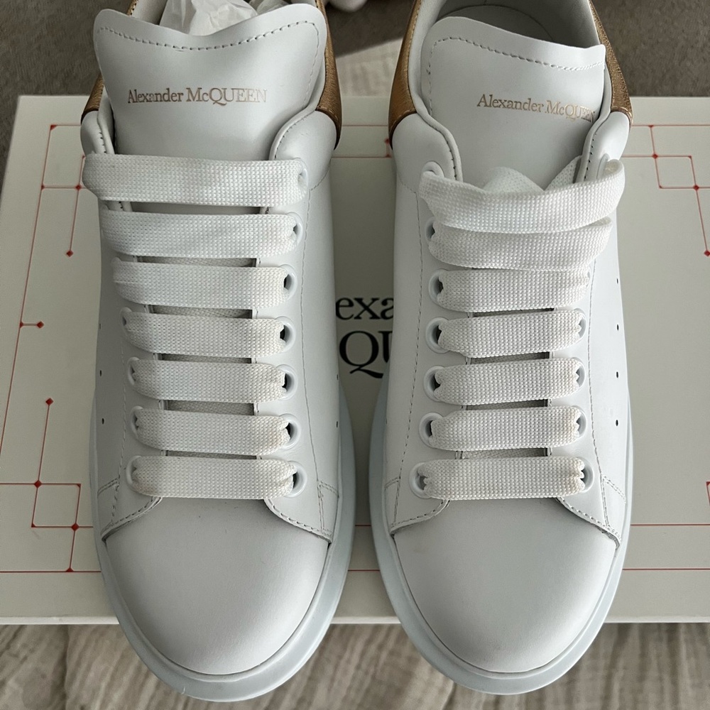 Alexander McQueen White and Tan Men's Sneakers